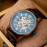 Engraved Wooden Watch, Mechanical Watch, bronze anniversary gift for him, Automatic Wood Wristwatch, Personalized Watch for Man, mens Watch