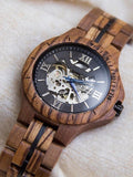 Engraved Mechanical, Wooden Watch,  Engraving mans Watch,  anniversary gift for men, Personalized Watch, mens jewelry, Fathers Day gift