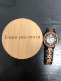 Engraved Mechanical, Wooden Watch,  Engraving mans Watch,  anniversary gift for men, Personalized Watch, mens jewelry, Fathers Day gift