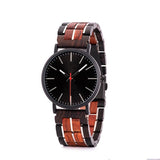 Illusion: Unisex Luxury Black Wood Watch with Silicon Band