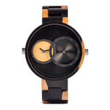 Garnet for Men Dual-Time Wood Watch With Optional Engraving