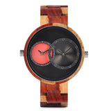 Garnet for Men Dual-Time Wood Watch With Optional Engraving