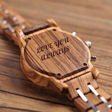 Pink Glow Wood Watch For Women