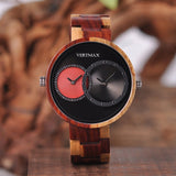 Garnet for Men Dual-Time Wood Watch With Optional Engraving