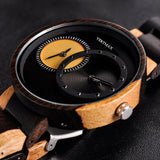 Garnet for Men Dual-Time Wood Watch With Optional Engraving