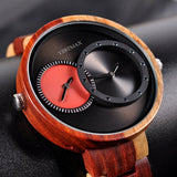 Garnet for Men Dual-Time Wood Watch With Optional Engraving