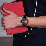 Garnet for Men Dual-Time Wood Watch With Optional Engraving