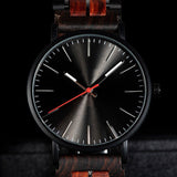 Illusion: Unisex Luxury Black Wood Watch with Silicon Band